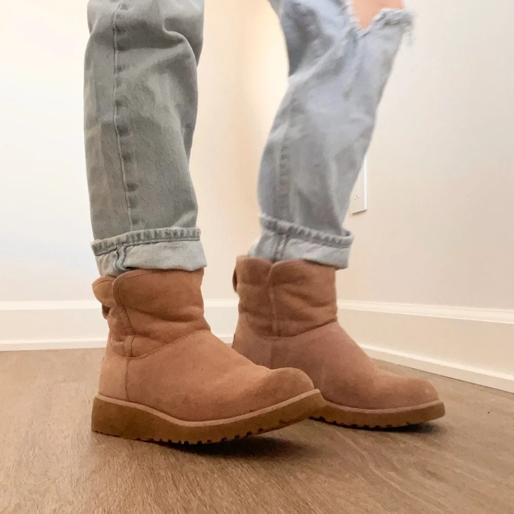 Ugg Light Pink Wedged Short Booties